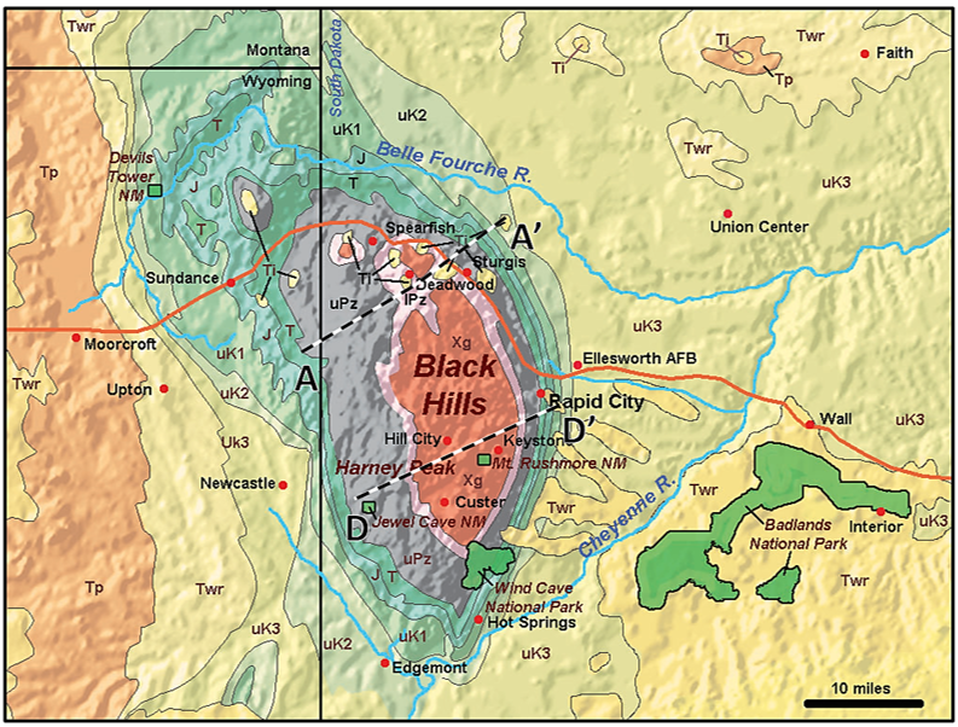 Geologic map of Black Hills