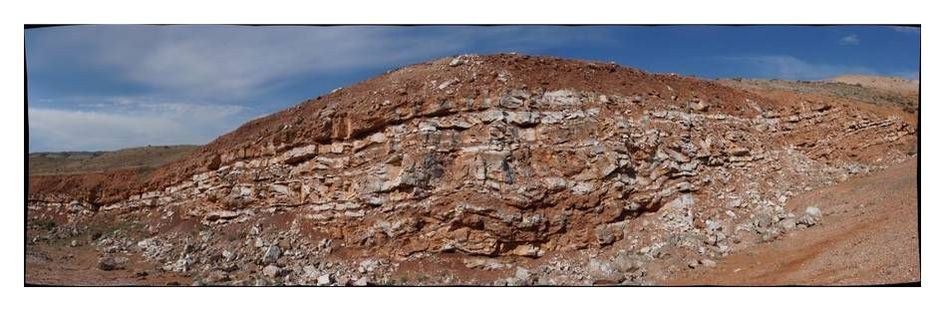 Picture gypsum mine, Gypsum Spring Fm., Sheep Mountain, Wyoming