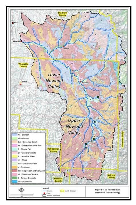 Geologic map Nowood River watershed, southeast Bighorn Basin