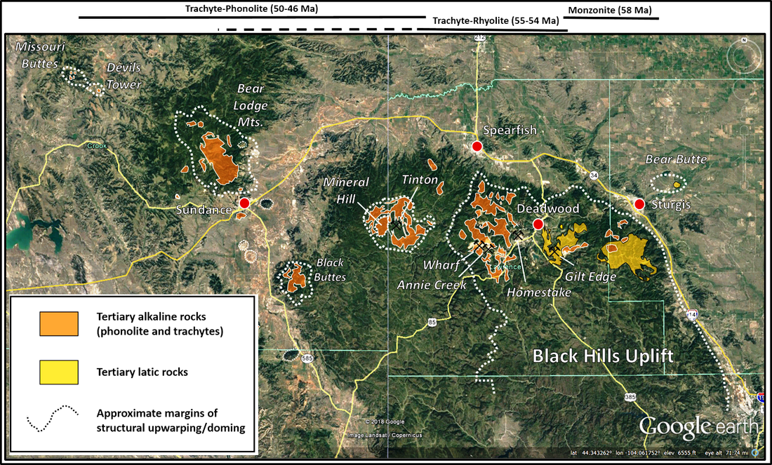 Geologic map of northern Black Hills Eocene alkaline magmatic province